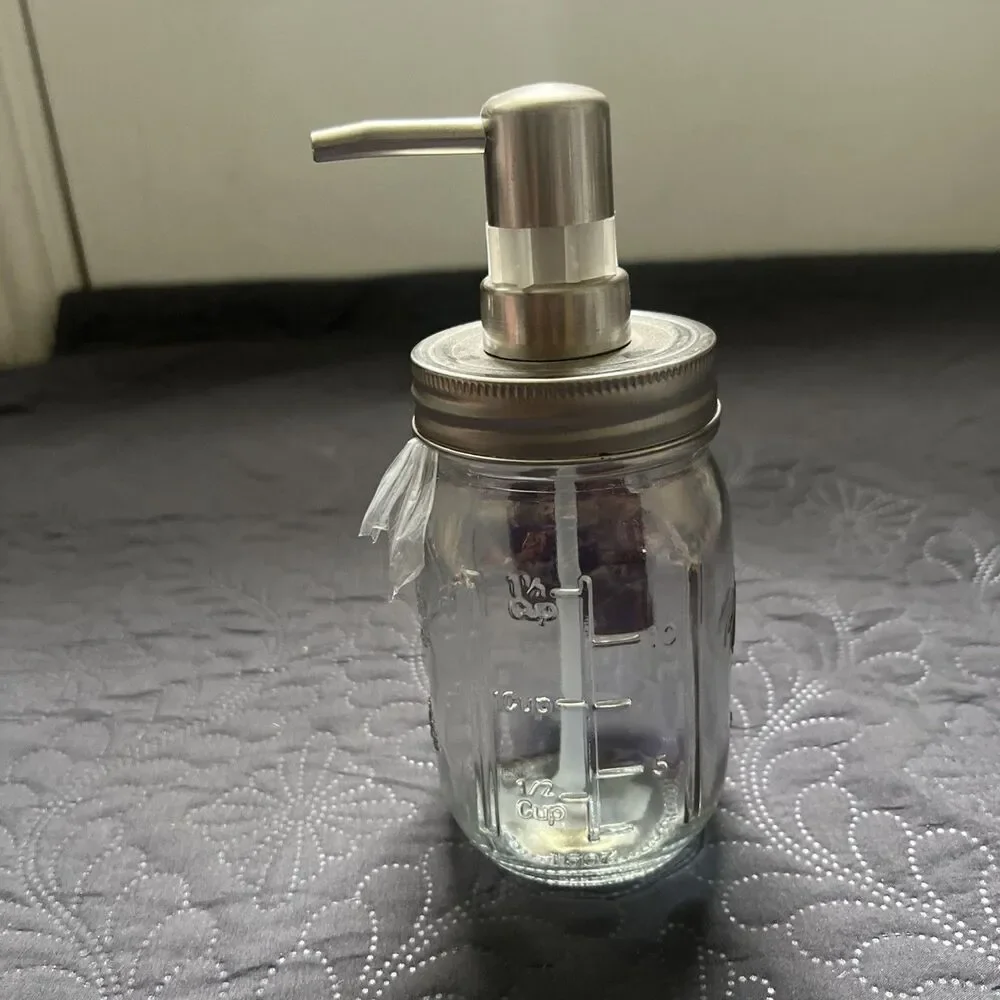 Mason Craft & More Soap/Lotion Pump Bottle Farmhouse Cottage Kitchen Bath 16 OZ